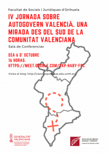 IV Jornada sobre autogovern valencià. Una mirada des del Sud de la Comunitat Valenciana (1)